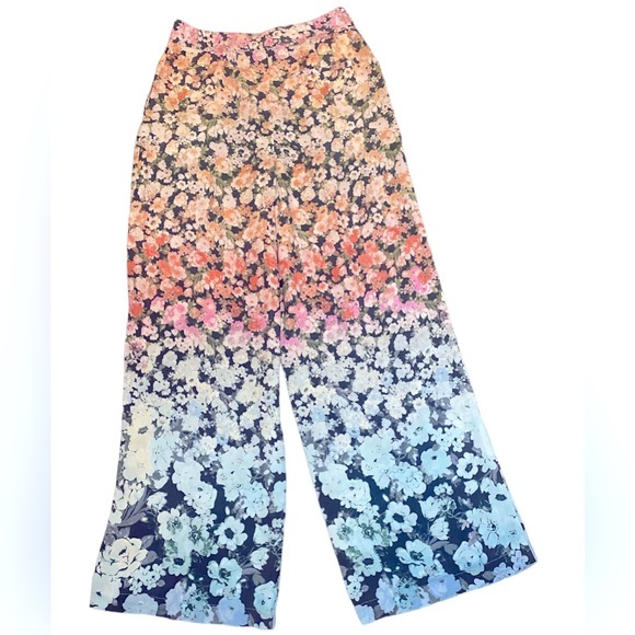 Reiss Serena Wide Leg Floral Pants